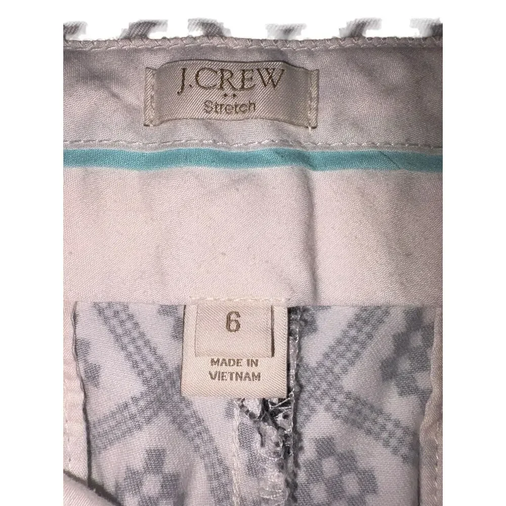 J.Crew Stretch Women’s Shorts Size 6 Black & Ivory Geometric Print Casual Preppy - Picture 4 of 4